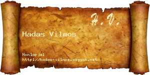 Hadas Vilmos névjegykártya